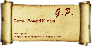 Gere Pompónia névjegykártya